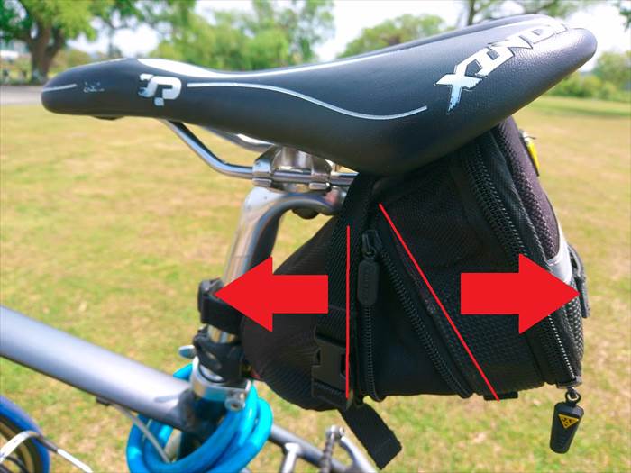 TOPEAK（トピーク）エアロ ウェッジ パック（Mサイズ）を左右に大きくした状態